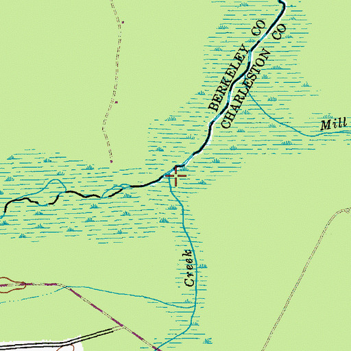 Topographic Map of Mechaw Creek, SC
