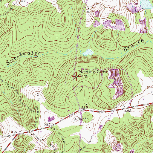 Topographic Map of Meeting Grove Cemetery, SC