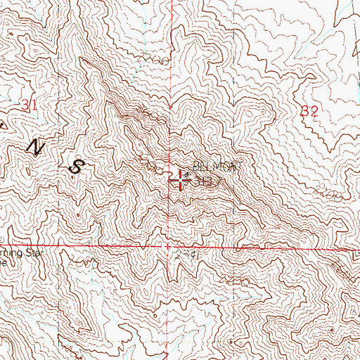 Topographic Map of Belmont Mountains, AZ