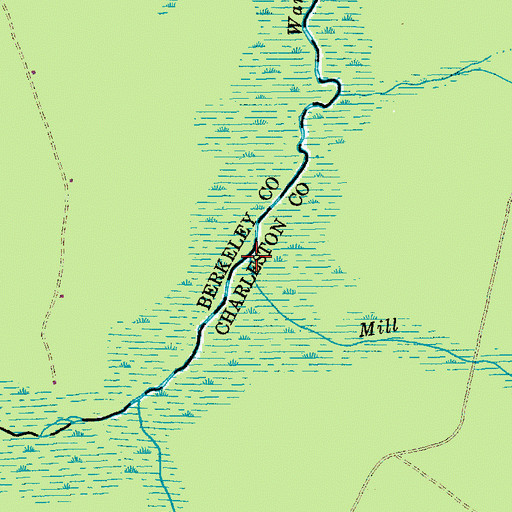 Topographic Map of Mill Branch, SC