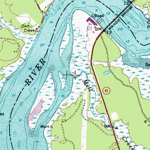 Topographic Map of Mill Creek, SC