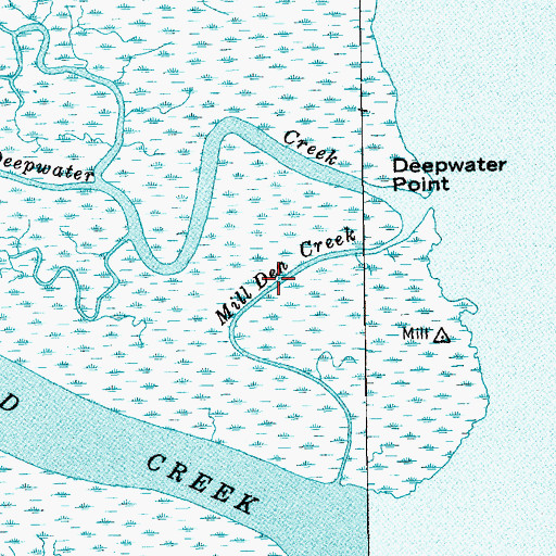 Topographic Map of Mill Den Creek, SC