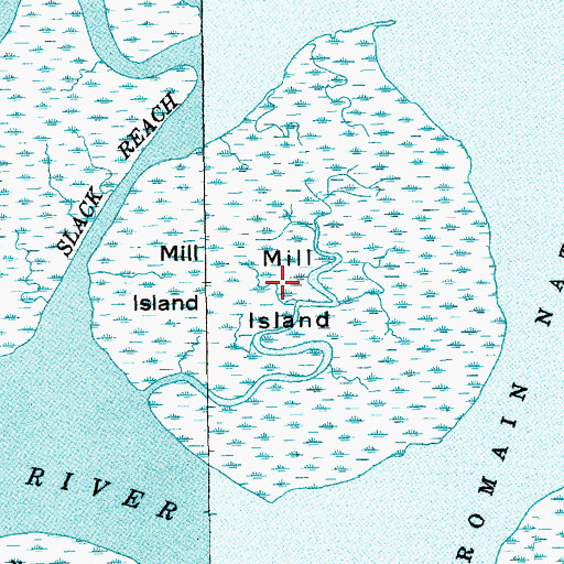 Topographic Map of Mill Island, SC
