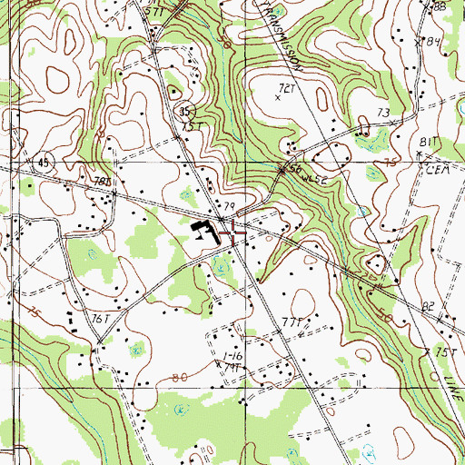 Topographic Map of Milton Chapel, SC