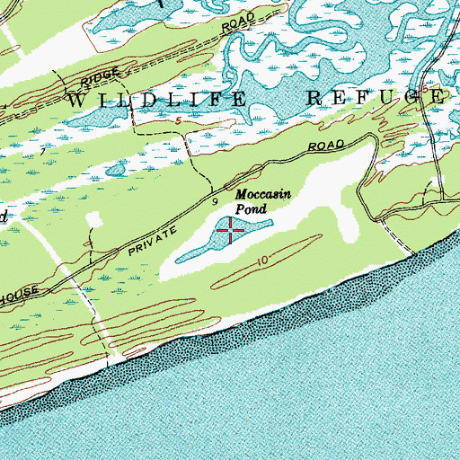 Topographic Map of Moccasin Pond, SC