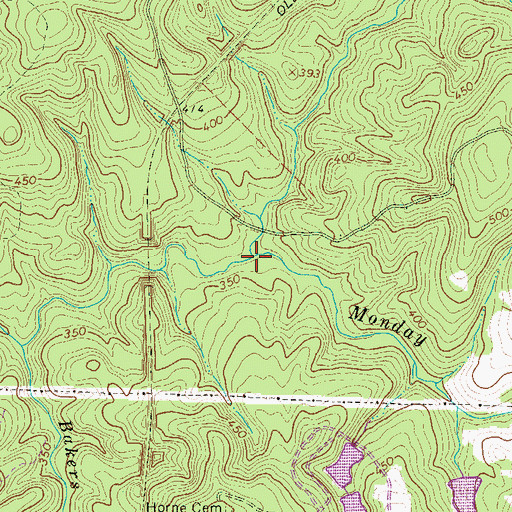 Topographic Map of Monday Branch, SC