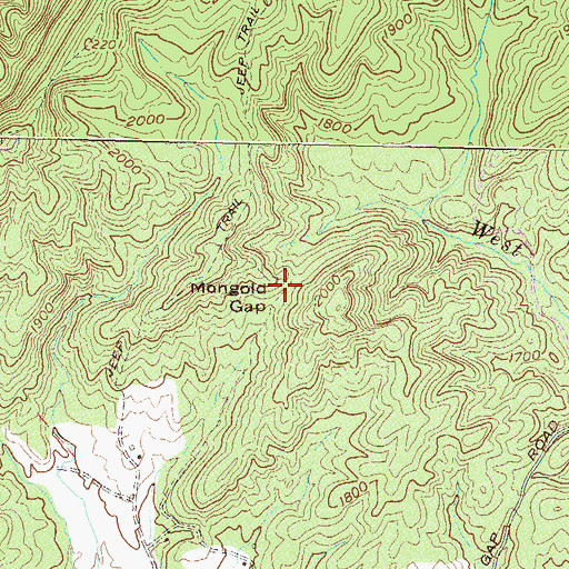 Topographic Map of Mongold Gap, SC