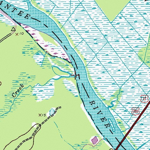 Topographic Map of Montgomery Creek, SC