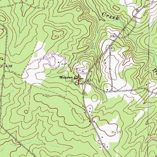 Topographic Map of Moores Church, SC