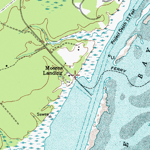 Topographic Map of Moores Landing, SC