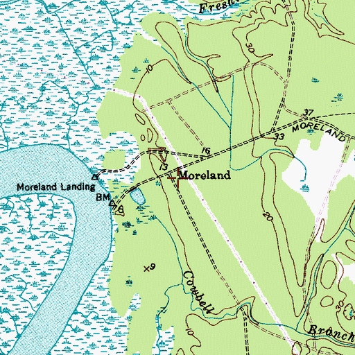 Topographic Map of Moreland, SC
