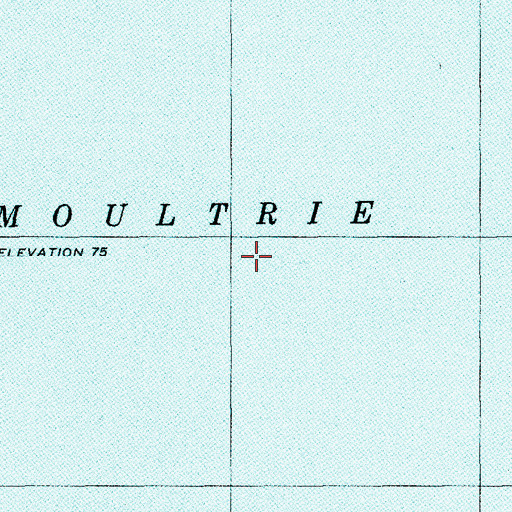 Topographic Map of Lake Moultrie, SC