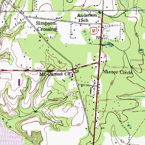 Topographic Map of Mount Carmel Church, SC