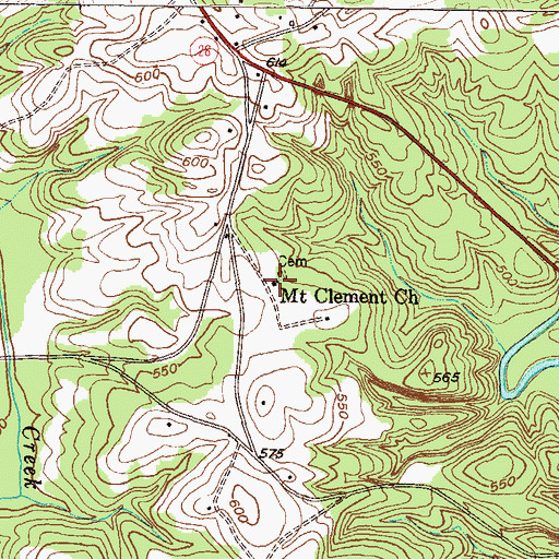 Topographic Map of Mount Clement Church, SC