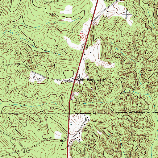 Topographic Map of Mount Hopewell Church, SC