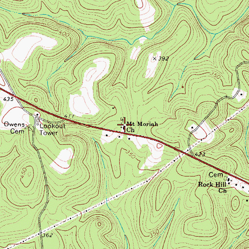 Topographic Map of Mount Moriah Church, SC