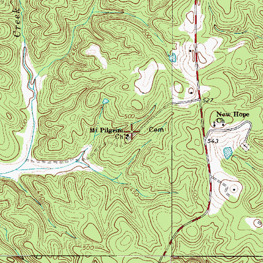 Topographic Map of Mount Pilgrim Church, SC