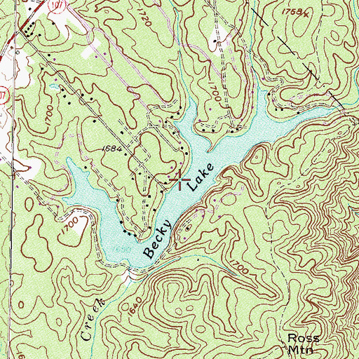 Topographic Map of Lake Becky, SC