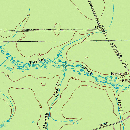 Topographic Map of Muddy Creek, SC