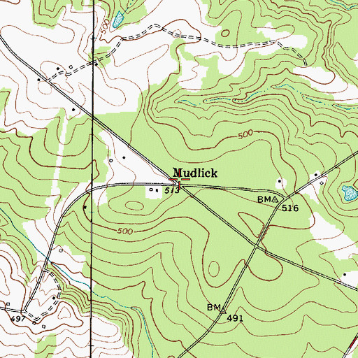 Topographic Map of Mudlick, SC