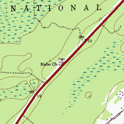 Topographic Map of Nebo Church, SC