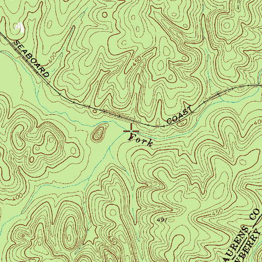Topographic Map of Ned Wesson Branch, SC