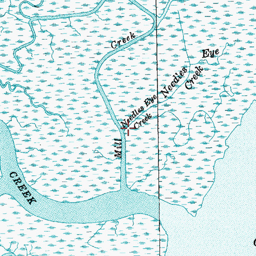 Topographic Map of Needles Eye Creek, SC