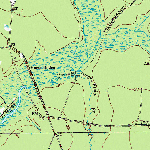Topographic Map of Negro Field Branch, SC