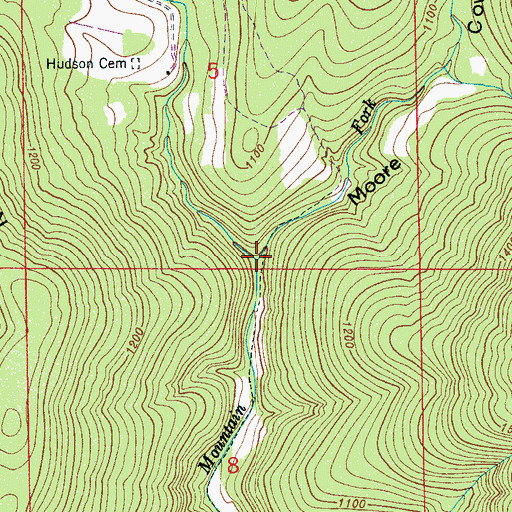 Topographic Map of Moore Cove, AL