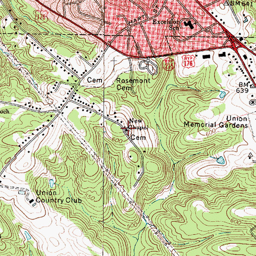Topographic Map of New Chapel, SC