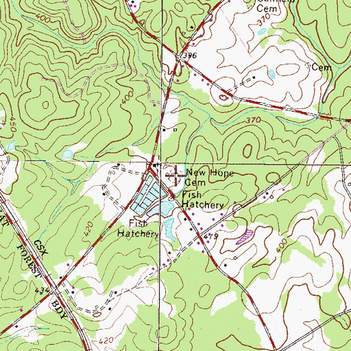Topographic Map of New Hope Cemetery, SC