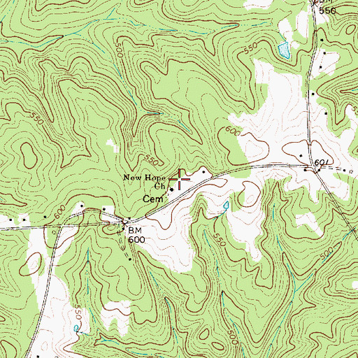 Topographic Map of New Hope Church, SC