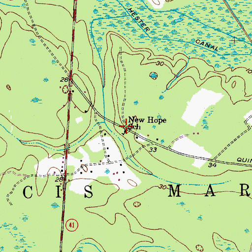 Topographic Map of New Hope School, SC