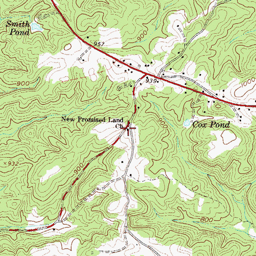 Topographic Map of New Promised Land Church, SC