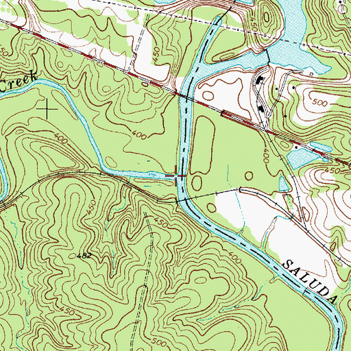 Topographic Map of Ninety Six Creek, SC