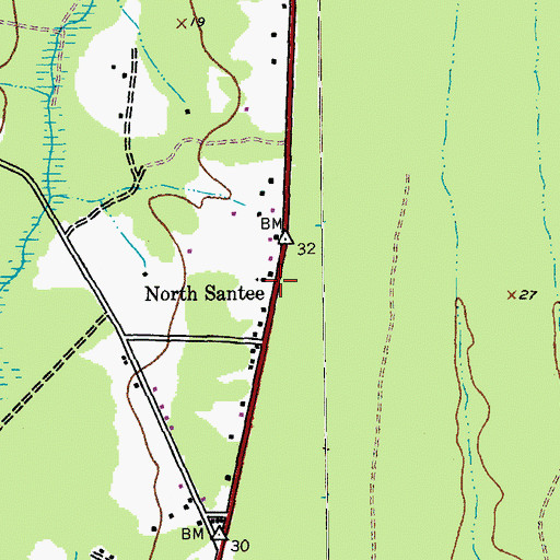 Topographic Map of North Santee, SC