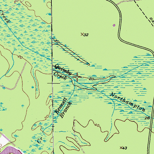 Topographic Map of Northampton Creek, SC