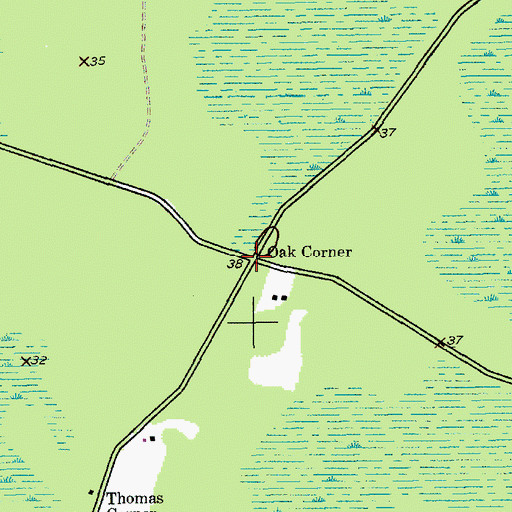 Topographic Map of Oak Corner, SC