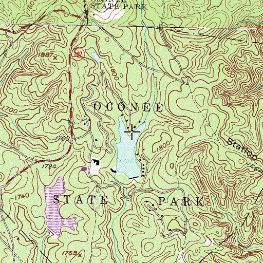 Topographic Map of Oconee State Park, SC