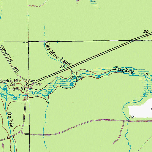 Topographic Map of Old Man Lead, SC