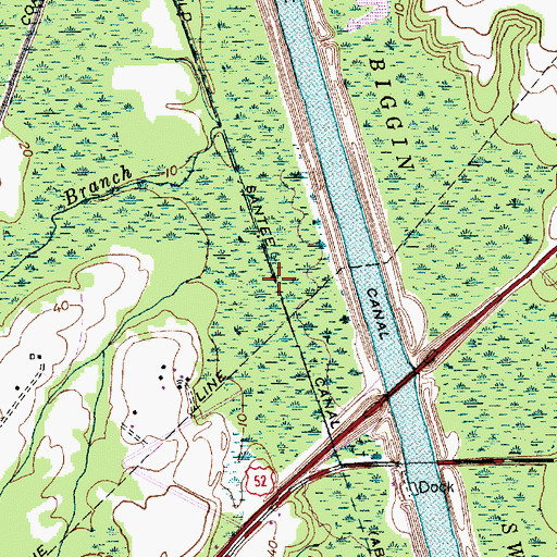 Topographic Map of Old Santee Canal, SC