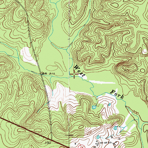 Topographic Map of Opossum Branch, SC