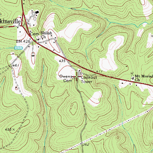 Topographic Map of Owens Cemetery, SC