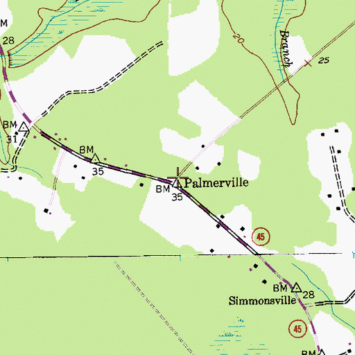 Topographic Map of Palmerville, SC