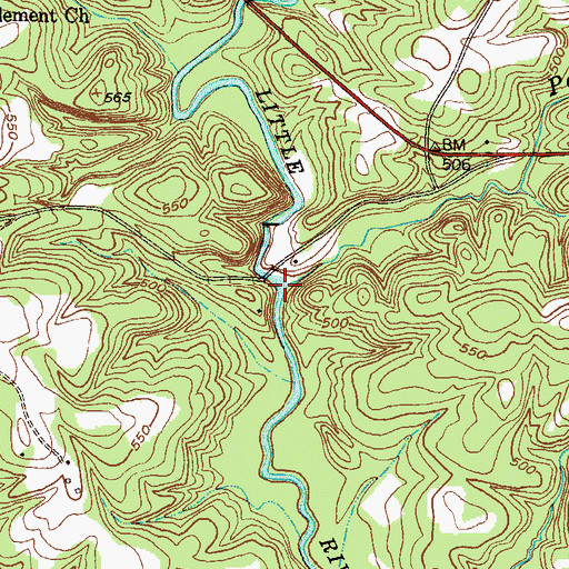 Topographic Map of Park Creek, SC