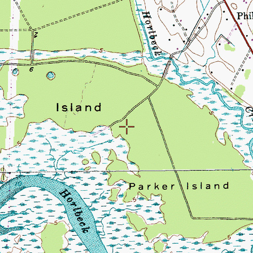 Topographic Map of Parker Island, SC