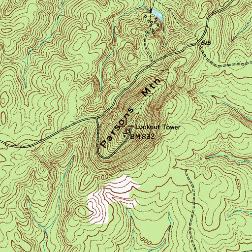 Topographic Map of Parsons Mountain, SC