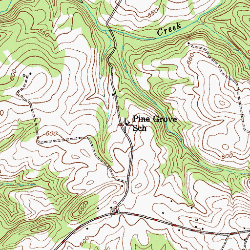 Topographic Map of Pine Grove School, SC
