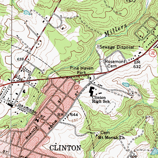Topographic Map of Pine Haven Park, SC