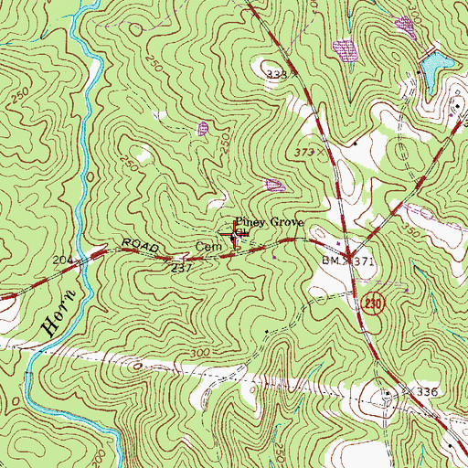 Topographic Map of Piney Grove Church, SC